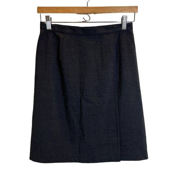 Garnet Hill Charcoal Gray Wool Pencil Skirt w Silk Lining Sz 6 EUC Lightweight - Picture 1 of 8